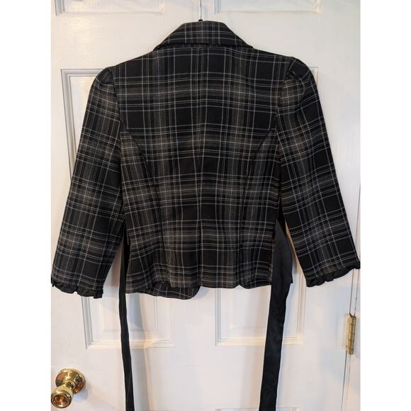 Candie's | Plaid Jacket with Satin Ribbon- Junior S - Picture 2 of 5